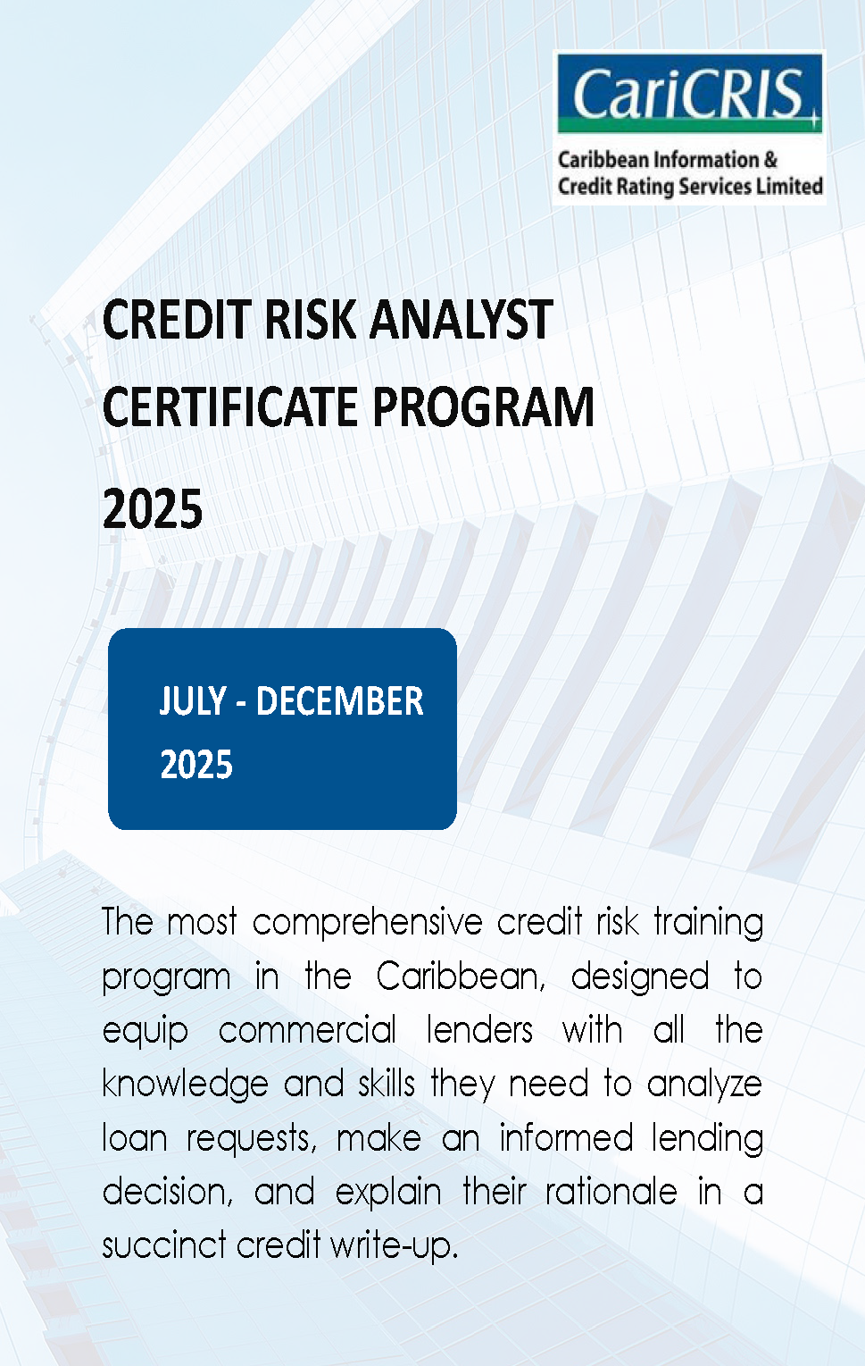CariCRIS Credit Risk Analyst Certificate Program 2025 Page 1